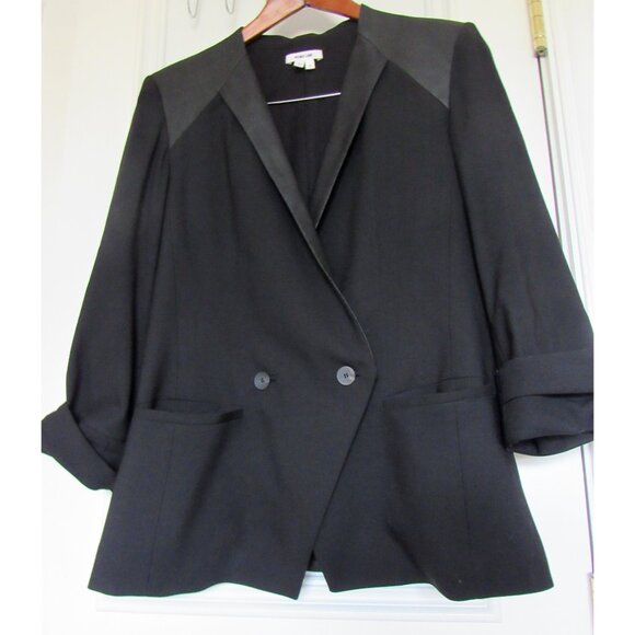 Helmut Lang Blazer Wool Two Buttons Black Women’s Size 8,made in US - Picture 1 of 7